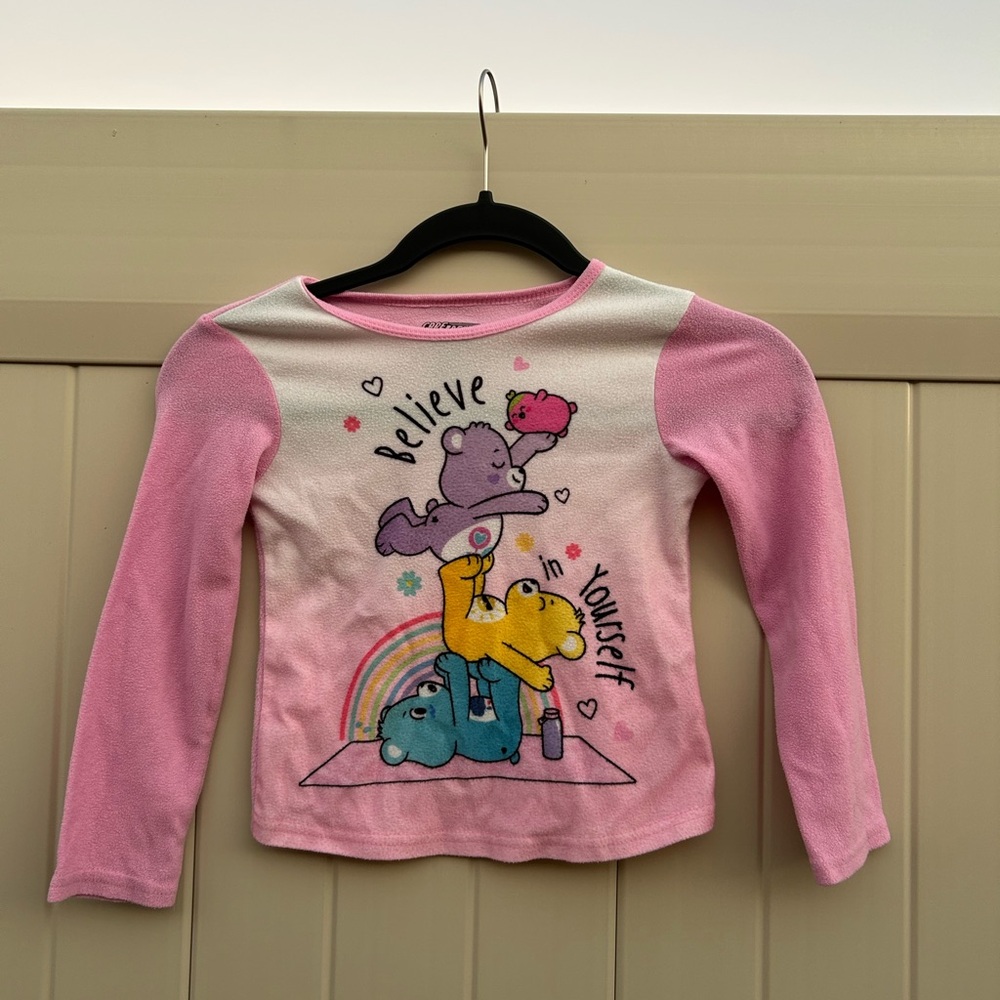 Care Bears Pink Long Sleeve Tee with Colorful Bear Design
